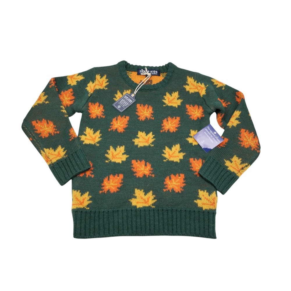 Kiel James Patrick KJP Kids The Big Cozy Fall Leaf Sweater Green NWT 4T Holiday